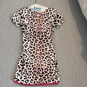 Pencey Cheetah Wild Patterned Dress in Black and Pink
